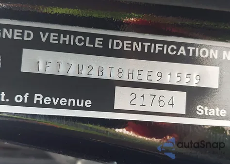 2017 Ford F-250 Platinum z USA, uszkodzony, nr VIN 1FT7W2BT8HEE91559